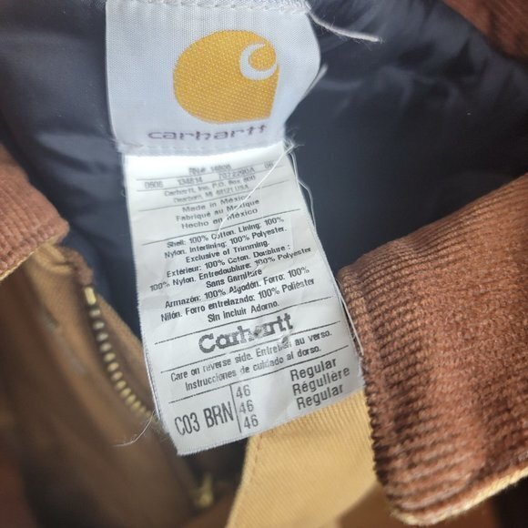 Carhartt Mens 46 Loose Fit Firm Insulated Traditional Coat - Picture 7 of 10